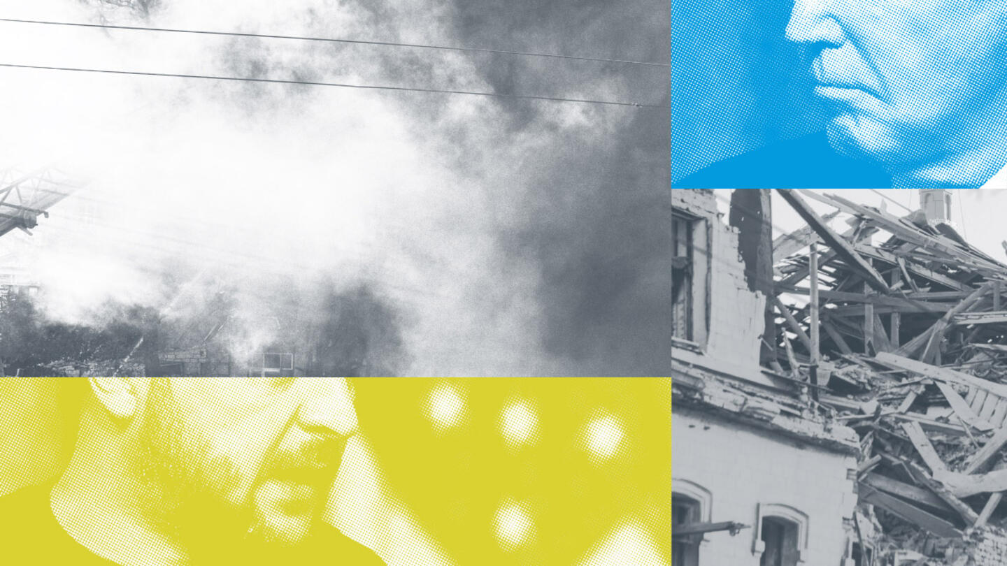 Destroyed buildings in Ukraine