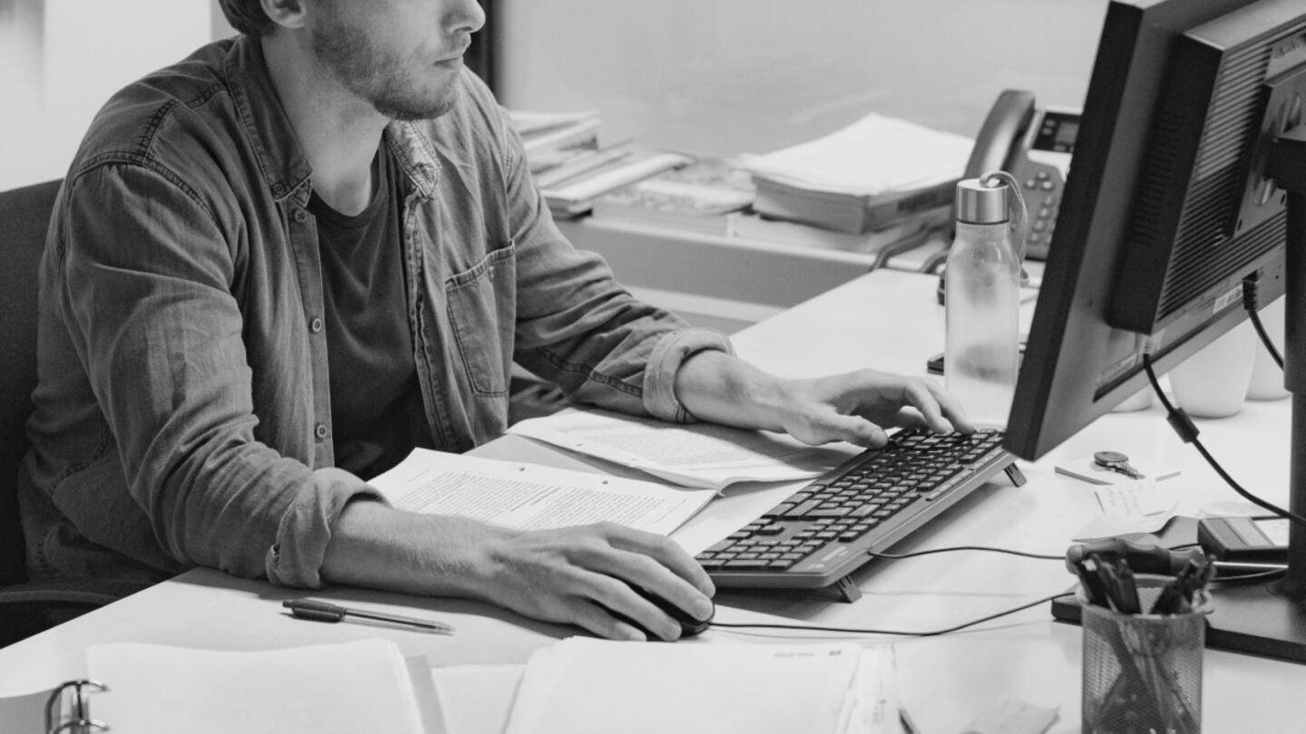 A student on a computer