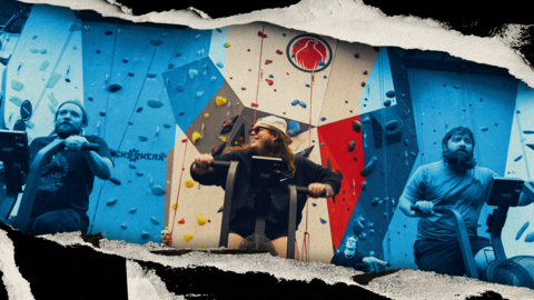 A blue toned collage of Marcus King and his band working out at The Phoenix gym