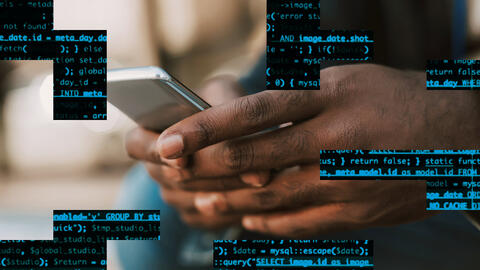 Person holding a smart phone.