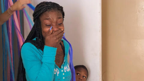 Girl walking into a surprise room renovation.