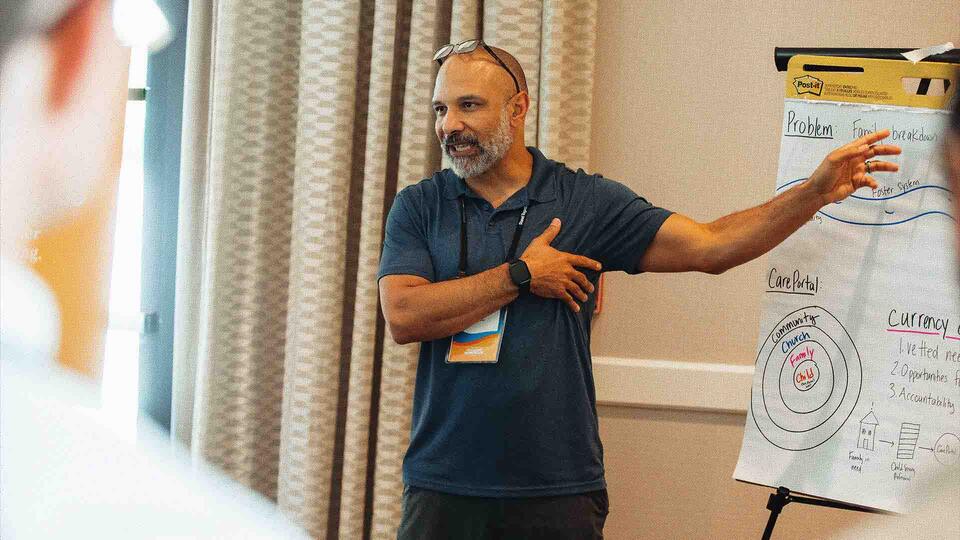 Man in a training session